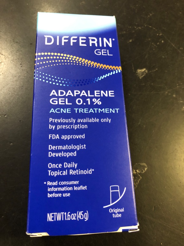 Photo 1 of Differin Acne Treatment Gel, 180 Day Supply, Retinoid Treatment for Face with 0.1% Adapalene, Gentle Skin Care for Acne Prone Sensitive Skin, 45g Tube, Pack of 2 (Packaging May Vary)