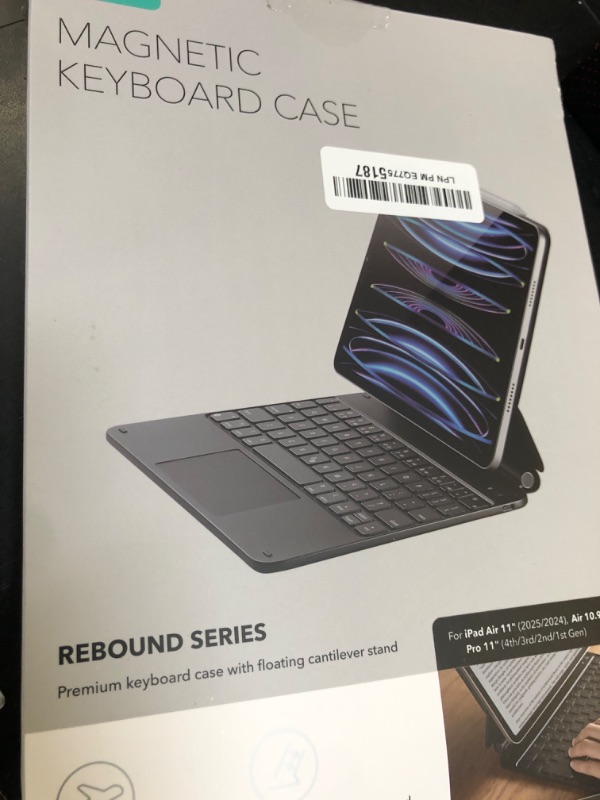 Photo 1 of ESR iPad Air 11 inch Case with Keyboard (M3/M2, 2025/2024), iPad Pro 11 (4th/3rd/2nd/1st Gen) & Air 5/4th Magic keyboard Case, Easy-Set Floating Cantilever Stand, Precision Multi-Touch Trackpad, Black