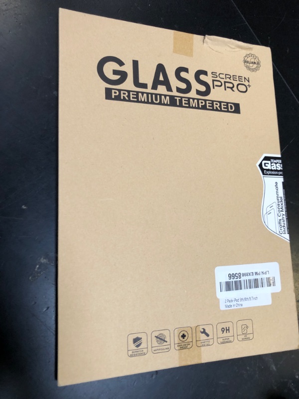 Photo 1 of Qularlans 2 Pack Screen Protector for iPad 6th 5th Generation 9.7 Inch 2018/2017, Tempered Glass Compatible with iPad Air 2/Air 1/iPad Pro 9.7, Anti-Scratch 9H Hardness Apple Pencil Compatible