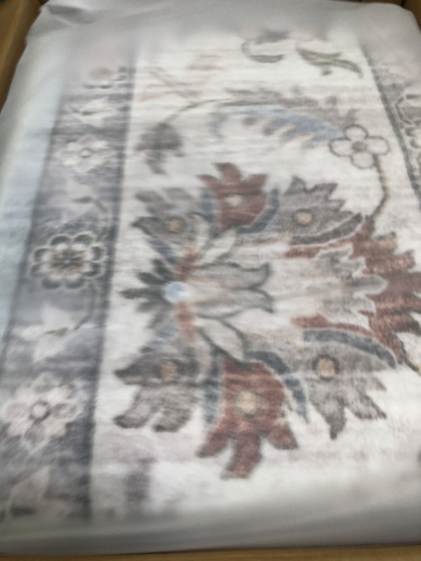 Photo 1 of WITSHOCK 6x8 Area Rugs for Living Room: Machine Washable Non Slip Vintage Carpet - Low Pile Lightweight Print Rug for Bedroom Dining Room - Stain Resistant for Household - Pet Owners (Light Blue)