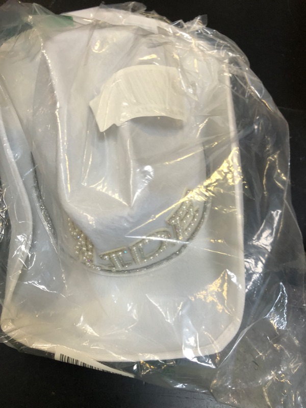 Photo 1 of Frcctre Bride Cowboy Hat with Veil for Bachelorette Party, White Pearl Bride Cowgirl Hat for Wedding Bridal Shower Bachelorette Party Decoration Western Party Dress Up Accessories