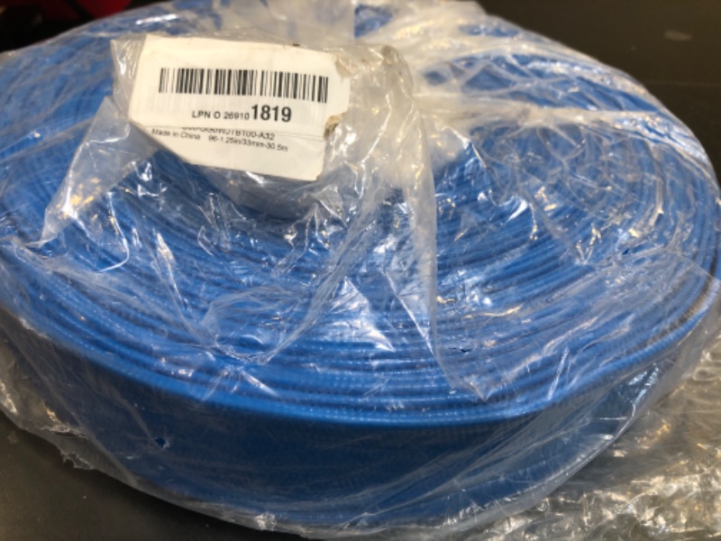 Photo 1 of 1.5" x 100' Blue PVC Backwash Hose with Camlock C and E Fittings, Cam Lock Fitting Type A included Heavy Duty Discharge Hose, Durable Reinforced Pool Drain Hose for Swimming Pools