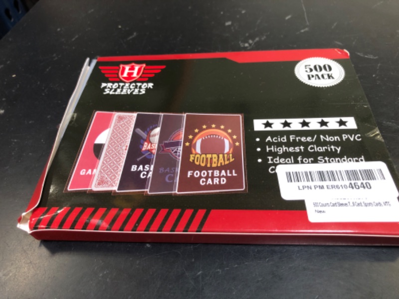 Photo 1 of 500 Counts Card Sleeves for Trading Cards, Soft Penny Card Sleeves Clear Plastic Card Protectors Fit for Baseball Card, Sports Cards, MTG Game Card Standard Cards