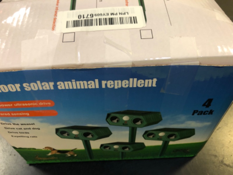 Photo 1 of 2025 Racoon Squirrel Sonic Fortress Pro Rabbit Repellent Outdoor, Solar Ultrasonic Animal Repeller Deer Deterrent with Motion Sensor to Scare Cat Dog Skunk Out of Garden Farm Yard(4Pack)