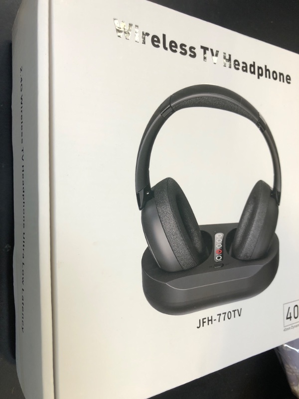 Photo 1 of Wireless TV Headphones for Seniors with Transmitter Charging Base, 2.4GHz RF & Bluetooth 5.3 for All TVs, No Audio Delay, 50Hrs Playtime, Plug and Play, Lightweight Over-Ear, Gifts for Elderly Parents