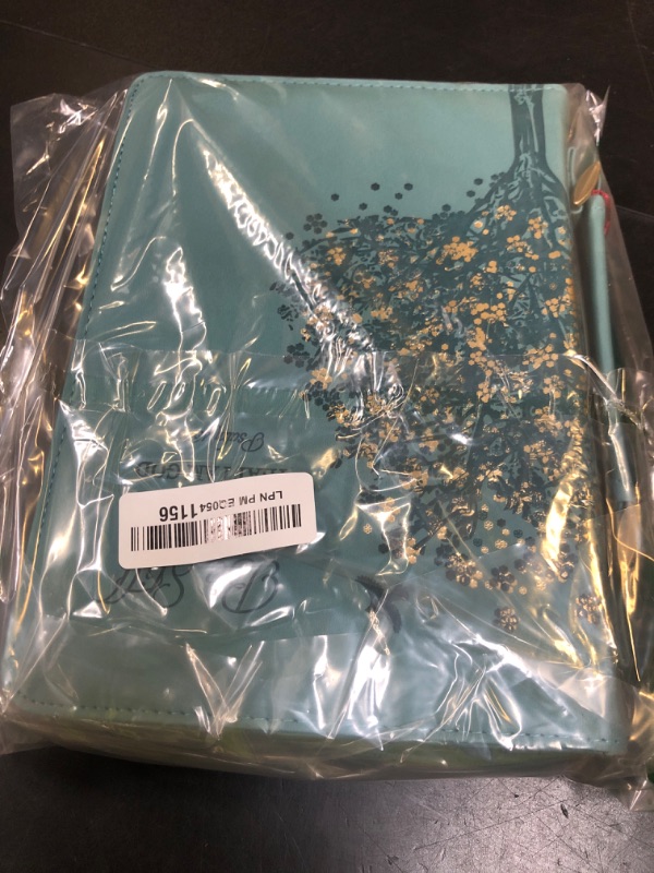 Photo 1 of Christian Art Gifts Fashion Vegan Leather Bible Cover for Women: Be Still & Know Inspirational Bible Verse, Teal Floral, Medium