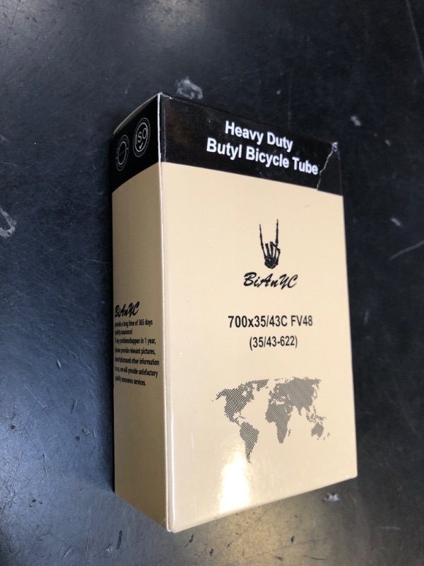 Photo 1 of Heavy Duty 700C Bike Tube 700x35-43C Compatible with 700x35C 700x36C 700x37C 700x38C 700x39C 700x40C 700x41C 700x42C 700x43C Bike Bicycle Tire Inner Tube (FV48mm Presta Valve)-1 Pack (F-045)