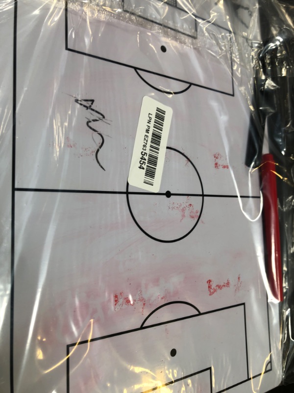 Photo 1 of HIGHRAZON Soccer Coaches Clipboard, White Double-Sided Dry Erase Coach Clipboard, Soccer Whiteboard for Coaches, Lineup White Board with Marker for Coaches Gift