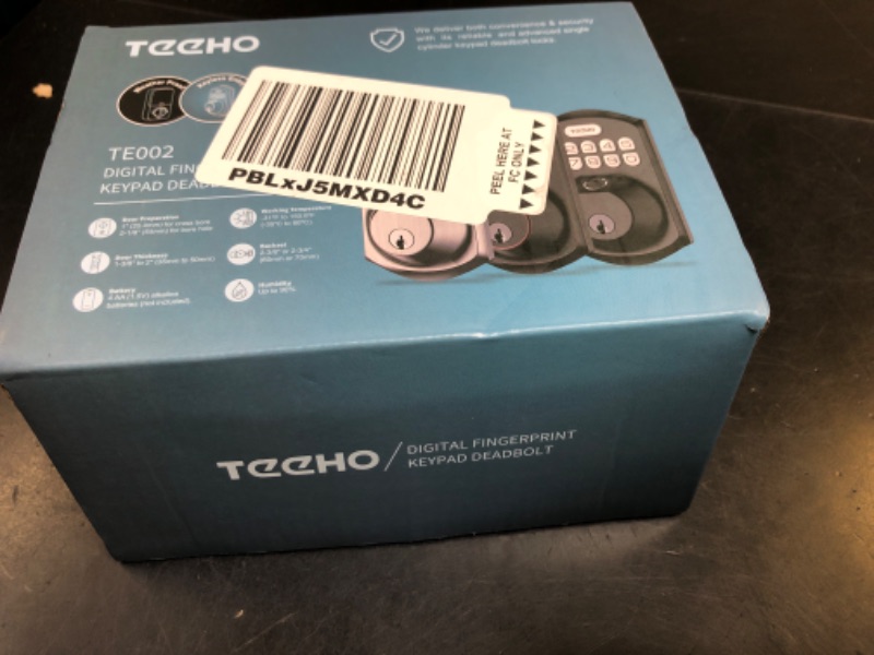 Photo 1 of TEEHO TE002 Fingerprint Door Lock - Keyless Entry Door Lock - Electronic Keypad Deadbolt - Smart Locks for Front Door - Auto Lock - Easy Installation - Matte Black