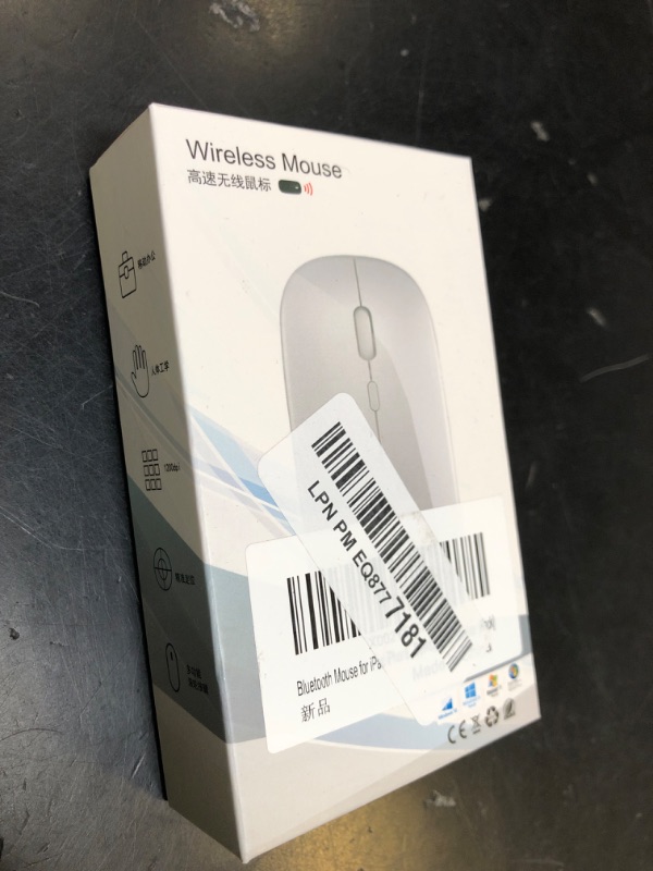 Photo 1 of Wireless Bluetooth Mouse for Apple iPad iPhone MacBook Android Samsung Tablet Phone Dual-Mode Rechargeable 2.4G Portable Computer Mice for Windows Laptop Notebook PC Mac Desktop USB Receiver (Black)
