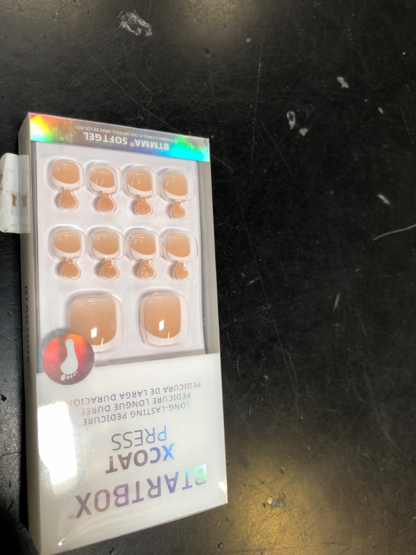 Photo 1 of BTArtbox Press on Toenails Short, White French Tips Press on Toe Nails Square, Light Weight & Fit Perfectly Glazed Glue On Toenails with Glue, Fake Toe nails in 16 Sizes- 32 Kit, Hope Hope