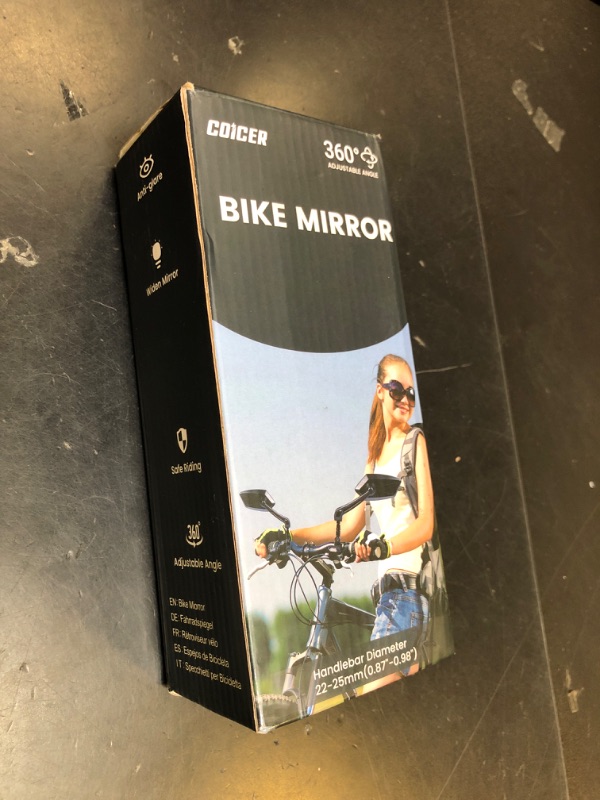 Photo 1 of Bike Mirror Handlebar Mount 360° Adjustable 2pcs, Bike Accessories Bicycle Mirrors for Handlebars with Scratch Resistant Glass, E Bike Rear View Mirror for Scooter, Motorcycle