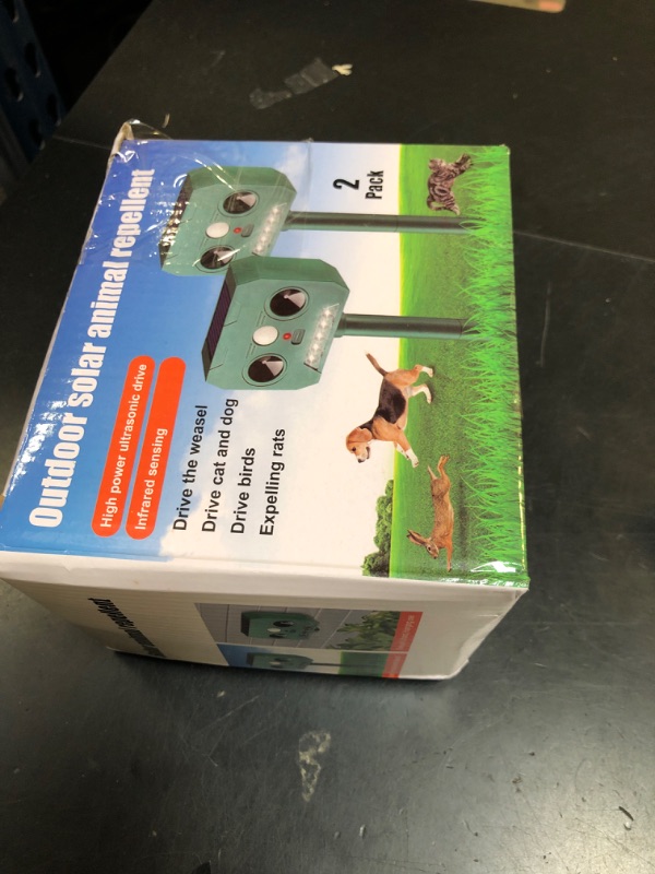 Photo 1 of 2025 Racoon Squirrel Sonic Fortress Pro Rabbit Repellent Outdoor, Solar Ultrasonic Animal Repeller Deer Deterrent with Motion Sensor&Flash Light to Scare Cat Dog Skunk Out of Garden Farm Yard(4Pack)