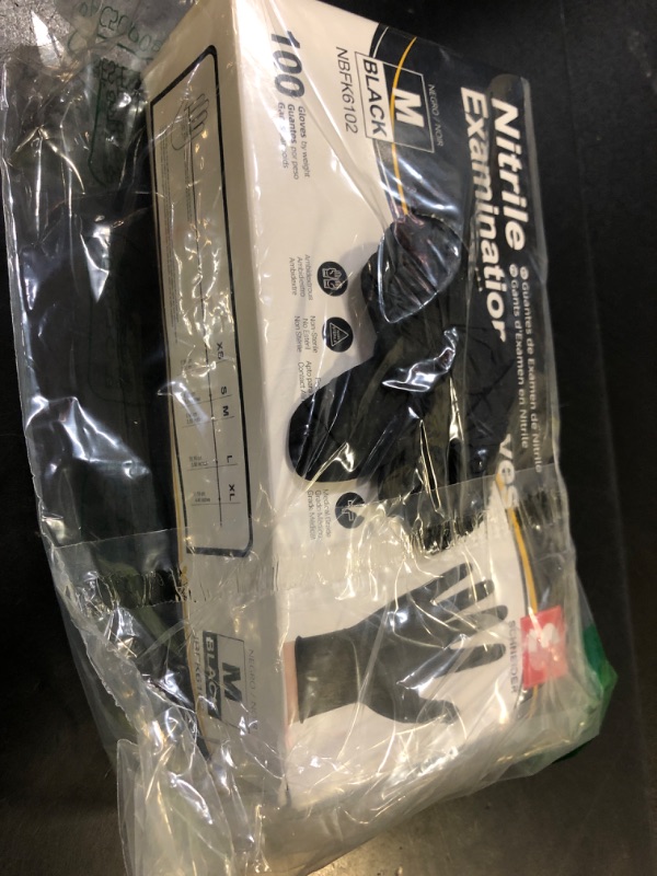 Photo 1 of Schneider Gloves Disposable Latex Free, Black Nitrile Gloves Medium Powder Free for Medical, Cooking, Cleaning, Food Prep