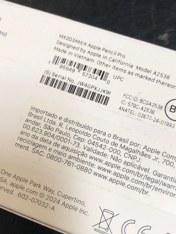 Photo 1 of Apple Pencil Pro: Latest Model - Device Compatibility Check Required - Pixel-Perfect Precision, Tilt and Pressure Sensitivity, Perfect for Note-Taking, Drawing, and Art. Charges and Pairs Magnetically