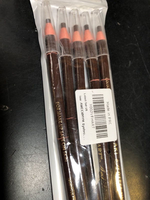Photo 1 of AWCCXMYM 5 Pcs Dark Brown Eyebrow Pencils for Women with Sharpener Waterproof and Sweat-Proof Eyebrow Pen Long-Lasting Eyeliner Pencil Create a Natural Eye Brow Makeup