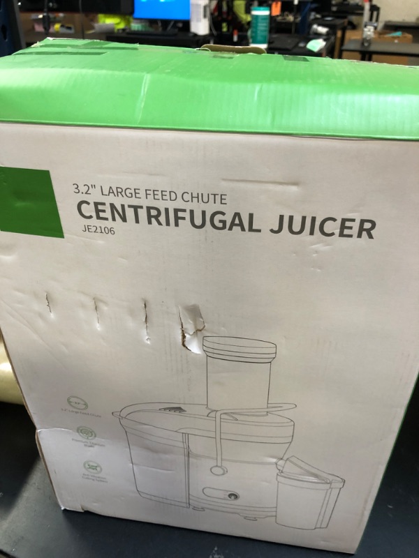Photo 1 of GDOR 1200W Juicer, 3.2" Wide Chute, Titanium-Enhanced Blade, Heavy-Duty Copper Motor, Dual Speed Centrifugal Juice Extractor, BPA-Free, Silver