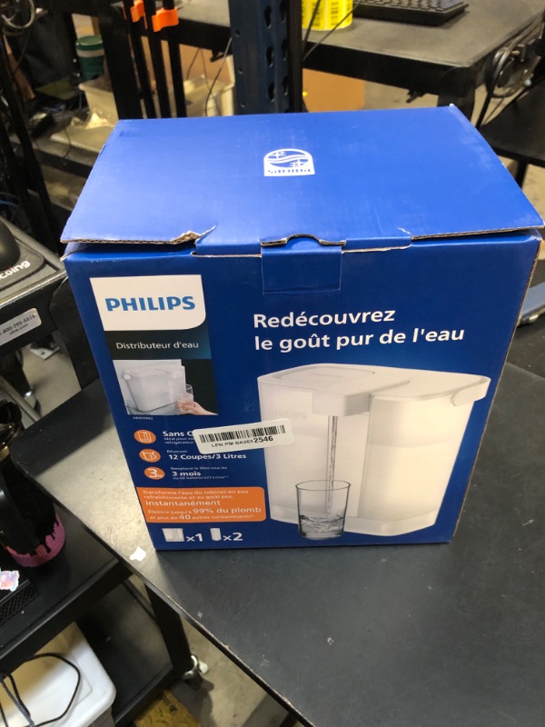 Photo 1 of PHILIPS Water Filter Pitcher, Rechargeable Water Dispenser, Water Purifier Filter for Fridge Door, 2 Filters for 6 Months/120gal, Reduces 46 impurities 99% of Lead NSF/ANSI 42&53&372, 12-Cup, ADD5902
