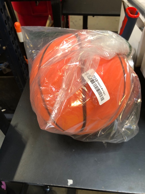 Photo 1 of LKTNLKT Silent Basketball Size 7 (29.5") – Grooved Airless Foam Indoor Basketball for Quiet Dribbling and Indoor Training, Pro PU Material – Achieve Real Feel Higher Bounce Quieter (Orange)