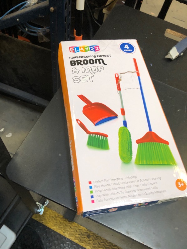 Photo 1 of Play22 Kids Cleaning Set 4 Piece - Toy Cleaning Set Includes Broom, Mop, Brush, Dust Pan - Toy Kitchen Toddler Set is A Great Toy Gift for Boys & Girls