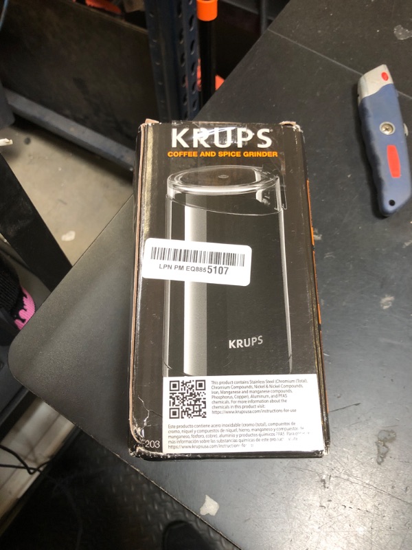 Photo 1 of KRUPS Precision Electric Coffee Grinders: 3 oz Capacity, 200W Motor, Stainless Steel Blades for Uniform Grinding of Coffee Beans, Herbs, Nuts, and Spice Grinder (Black)