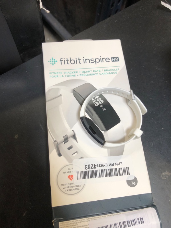 Photo 1 of Fitbit Inspire HR Heart Rate and Fitness Tracker With S and L Bands, White, One Size, 1 Count