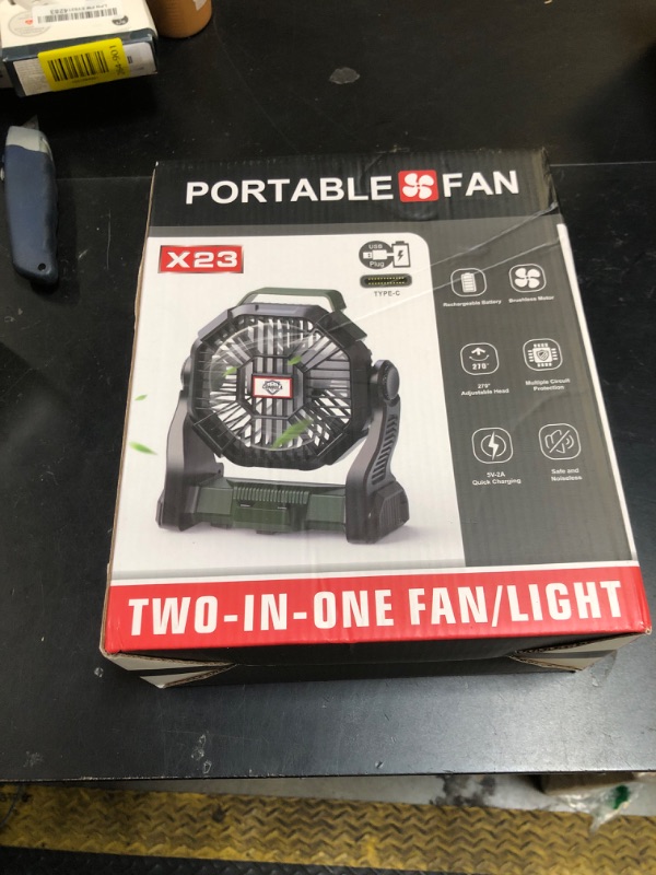 Photo 1 of Portable Fan Rechargeable, 20400mAh Cordless Battery Powered Fan with LED Lantern, USB C Battery Operated for Travel Bedroom Home Camping Tent Office Beach Desk Fishing Outdoor