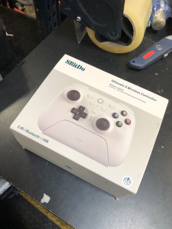 Photo 1 of 8BitDo Ultimate 2 Wireless Controller for Windows & Android, Gaming Controller with TMR Joysticks, Switchable Hall Effect/Tactile Triggers, RGB Fire Ring, 8Speed Wireless Tech, White