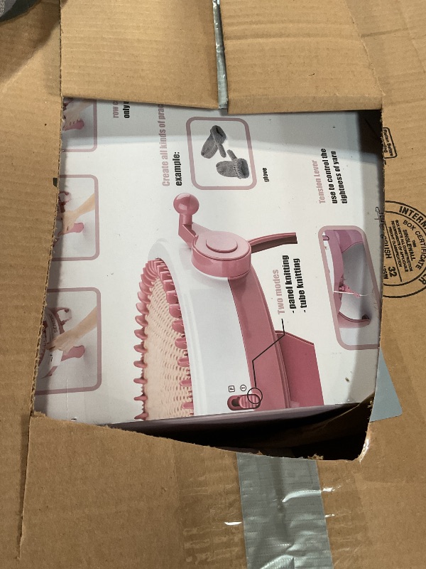 Photo 1 of ***HAS MINOR ISSUES FUNCTIONING (YARN SKIPS THE MACHINE EVERY SO OFTEN)/ MISSING TOOLS *** PKHOUHYI Sentro Knitting Machine, 48 Needles Knitting Machine with Row Counter Automatic Circular Weaving Spinning Knitting Loom Machine Kit for Adults & Beginners 