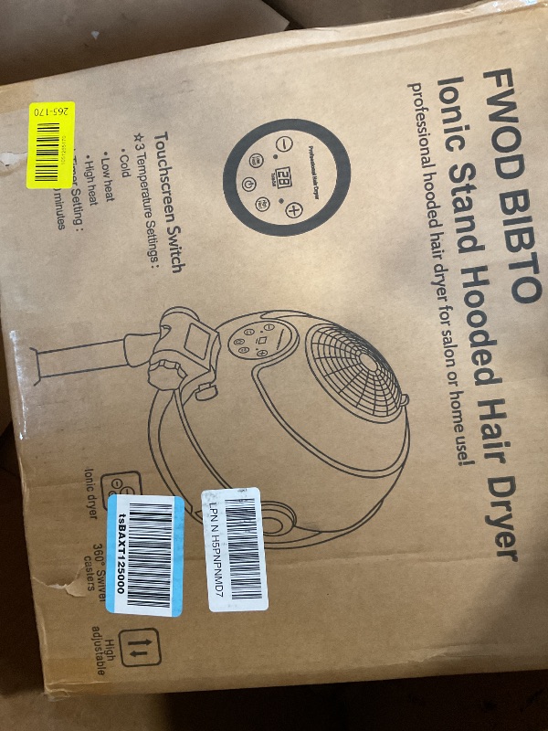 View 2 of **NEEDS HOOD.**Professional Hooded Hair Dryer, Standing Hair Dryers Hooded with Time Setting, Touch Controls and 3 Temperature Settings, Sit Under Hair Dryer, Height Adjustable for Salon and Home Use