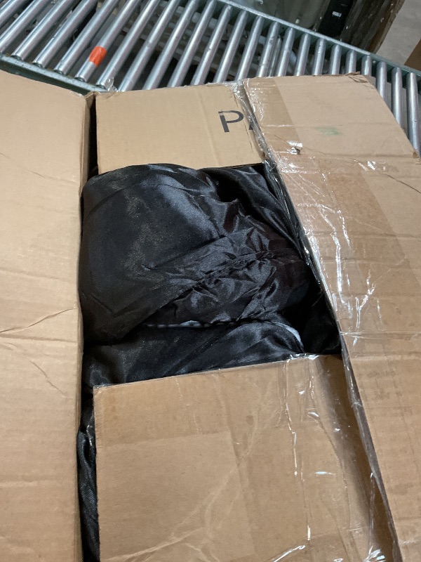 Photo 1 of ***POSSIBLY MISSING PIECES*** Herside Black Satin Comforter Set 7 Pieces King Size Bed in a Bag Luxurious Satin Bedding Set with Comforter Pillowcases and Sheets Sets Mini Pompoms Design Super Soft Silky Bed Set for All Seasons