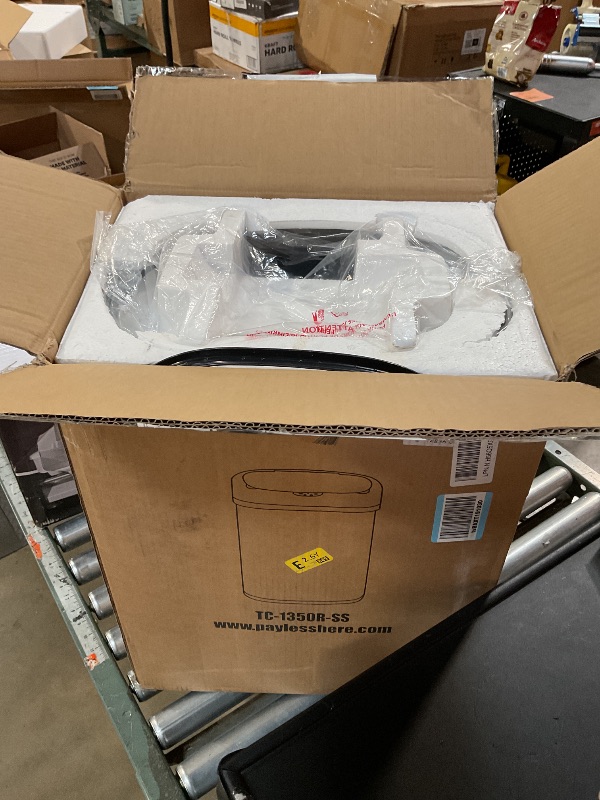Photo 1 of ***FOR PARTS BATTERY INSERT IS RUSTED SHOWS SIGNS OF HEAVY USAGE*** BestOffice 13 Gallon Stainless Steel Touchless Kitchen Trash Can with Motion Sensor for Indoor Use(Silver)