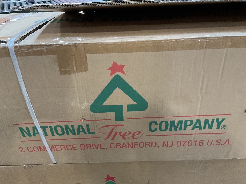 Photo 1 of **PARTIAL SET**National Tree Company Pre-Lit 'Feel Real' Artificial Giant Full Downswept Christmas Tree, Green, Douglas Fir, White Lights, Includes Stand, 12 feet