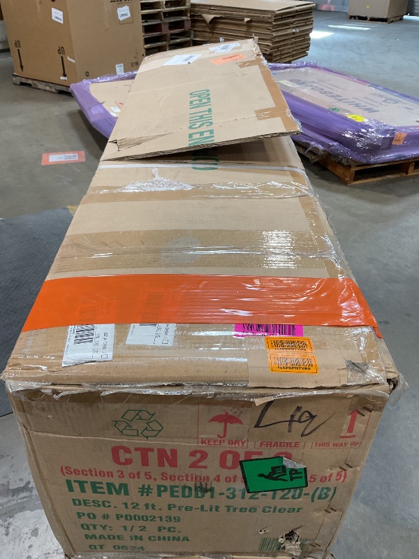 Photo 1 of **PARTIAL SET**National Tree Company Pre-Lit 'Feel Real' Artificial Giant Full Downswept Christmas Tree, Green, Douglas Fir, White Lights, Includes Stand, 12 feet