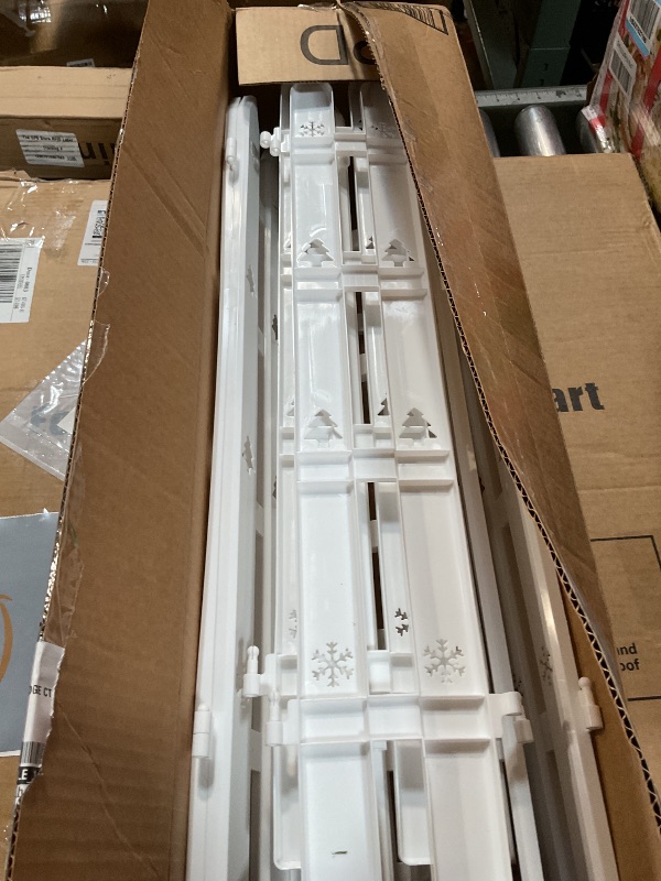 Photo 1 of 24" Extra Tall Fence for Christmas Tree,12PCS White Picket Fence Gate Barrier with Snowflakes&Tree Patterns Christmas Tree Gate for Pets(24" H x 5" W Each)