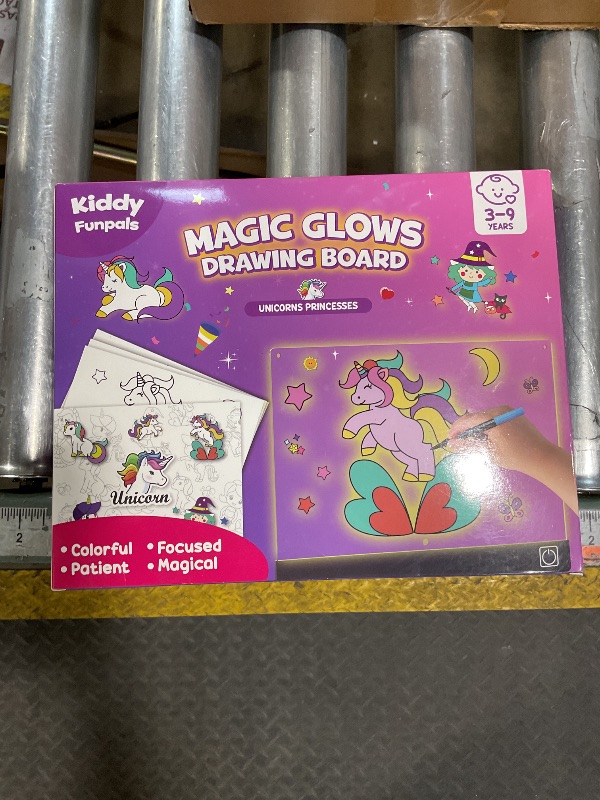 Photo 1 of *MISSING MARKERS* Lumiboards LED Drawing Board for Kids - 9.8"x7.9" 7 Colors DIY Doodle Glow Board with 7 Markers, 10 Tracing Sheets - Unicorn Toys for Girls, Brithday, Gifts for Kids, Grandkids, Christmas Crafts Kit