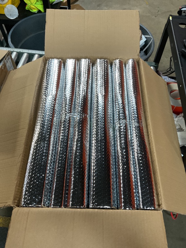 Photo 1 of 2-Car Garage Door Insulation Kit 16Pcs 24"×48" Reflective Aluminum Foil Double Bubble Panels 6mm Thick Radiant Barrier Thermal Shield with 120 Pieces Adhesive Tape for Attic Garage Wall
