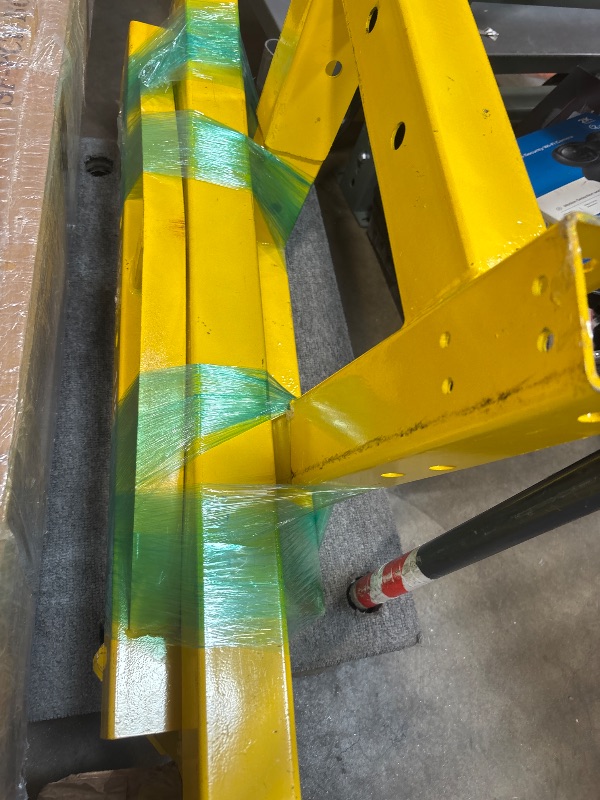 Photo 1 of **WHEELS MISSING/Some other parts missing**2 Ton Folding Hydraulic Engine Hoist with Load Leveler 4400 LBS Capacity Heavy Duty Cherry Picker 6 Swivel Wheels&Hydraulic Pump Adjustable Boom (0.5T-2T) for Garage Workshop Warehouse Yellow