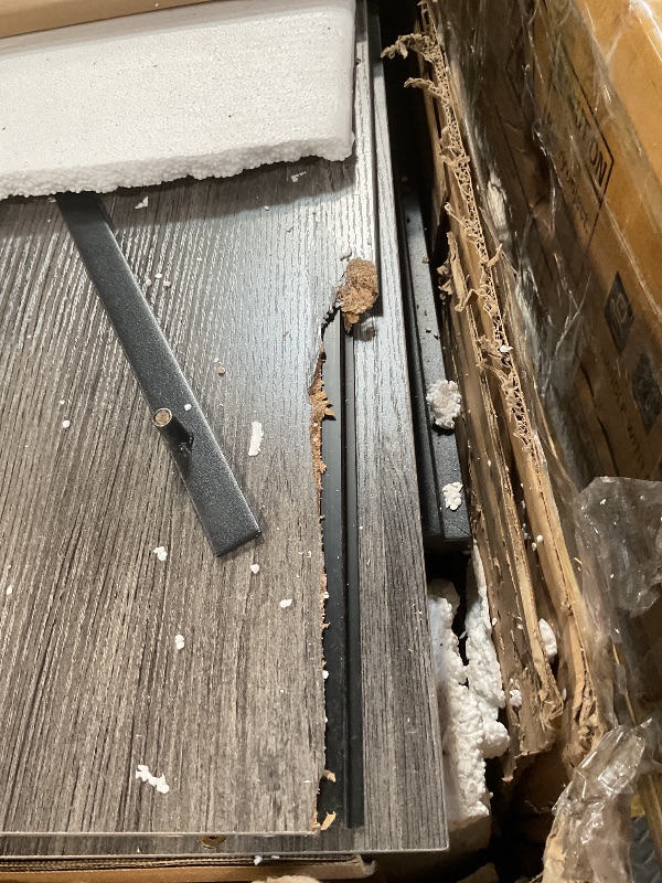 Photo 1 of **DAMAGED CORNERS*** DWVO 71" Double Dog Crate Furniture with LED Light & Power Outlets, Heavy Duty Dual Dog Kennel TV Stand w Storage Shelves Sliding Doors, Wooden Two Dog Cage Table 2 Medium Large Dogs, Black Oak