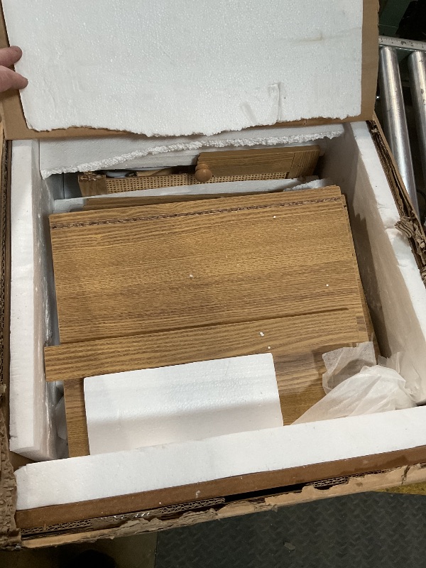 Photo 1 of **PARTS ONLY**Walker Edison Transitional Style Furniture, Reeded Detail, Lift-Top Desk with Drawer and Storage Cubby, Sitting to Standing Desk, Soft Self-Close Desktop, 38”W x 16.75”D x 30”H, Coastal Oak