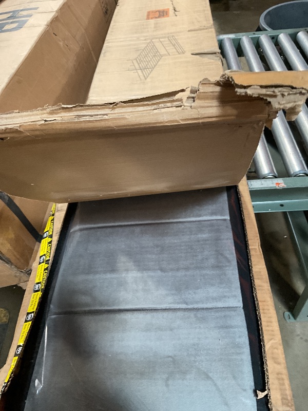 Photo 1 of **FOR PARTS ONLY/ HAS SEVERE DAMAGES & MISSING PIECES**** OLEVS King Bed Frame with Headboard, Metal Platform Bed King Size with 2-Tier Storage, LED Light & Charging Station Type C, No Box Spring Needed, Easy Assembly