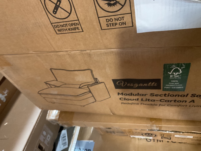 Photo 1 of ** 2 PIECES*** Vesgantti 108" Modular Sectional Sofa, Comfy Cloud Couch with Movable Ottoman Deep Seat Chenille L Shaped Modular Sofa, Sectional Couches for Living Room, Bedroom and Apartment, Green