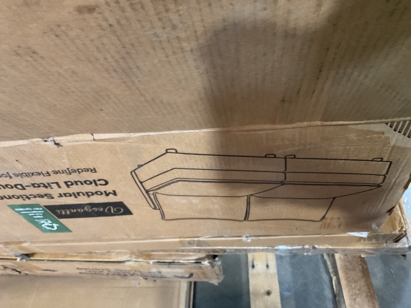 Photo 1 of ** 2 PIECES*** Vesgantti 108" Modular Sectional Sofa, Comfy Cloud Couch with Movable Ottoman Deep Seat Chenille L Shaped Modular Sofa, Sectional Couches for Living Room, Bedroom and Apartment, Green