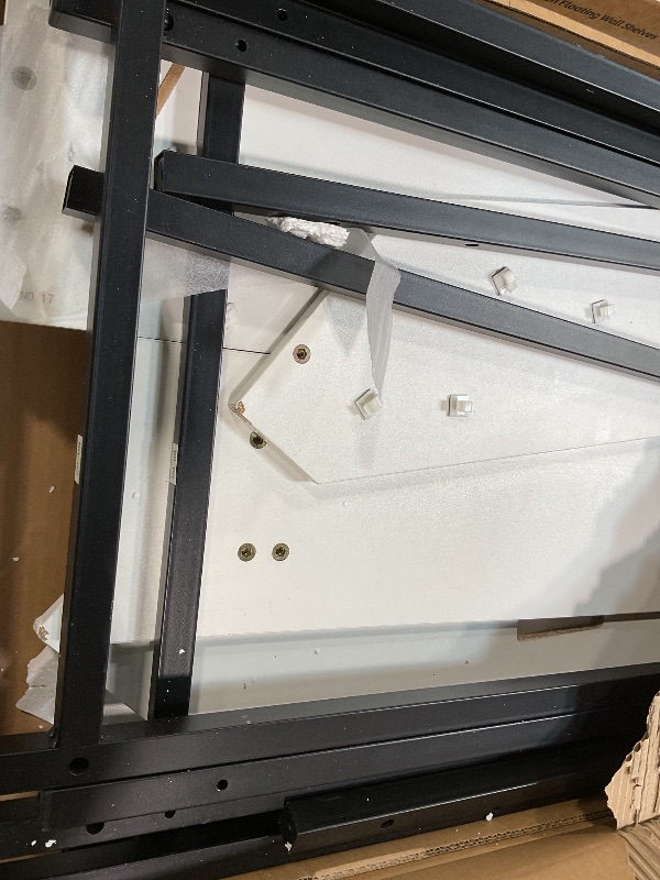 Photo 1 of **DANAGE TO CORNERS**Rolanstar L Shaped Gaming Desk with LED Lights & Power Outlets, 46.2" Computer Desk with Full Monitor Stand & Storage Shelf, Corner Desk with Hooks, White Desk Reversible