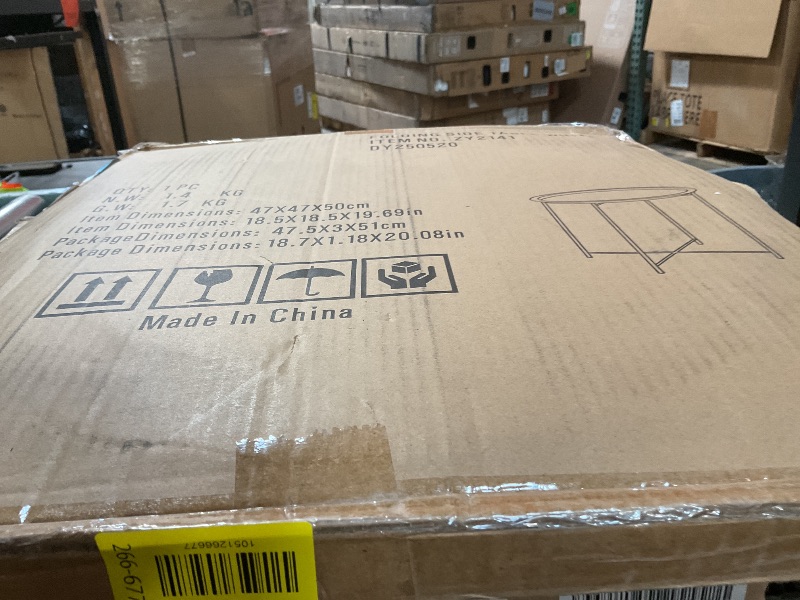 Photo 1 of **SCRAPE DAMAGE ON TABLE LIP**Garden 4 you End Table Metal Side Table White Round Folding Tray Cyan Sofa Small Accent Fold-able Table, Round End Table Tray, Next to Sofa Table, Snack Table for Living Room and Bed Room