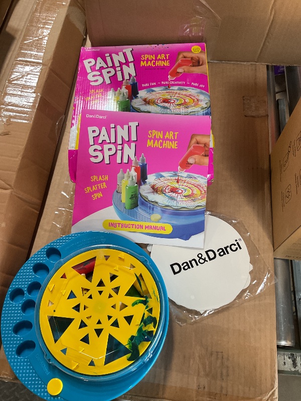 Photo 1 of ** Minor paint DAMAGE ** Dan&Darci Paint Spin Art Machine Kit for Kids - Arts & Crafts for Boys, Girls - Art Craft Set Christmas Gift for 6-9 Year Old Boy, Girl - Painting Spinner Toys - Birthday Gift Ideas for Ages 6-12 Year