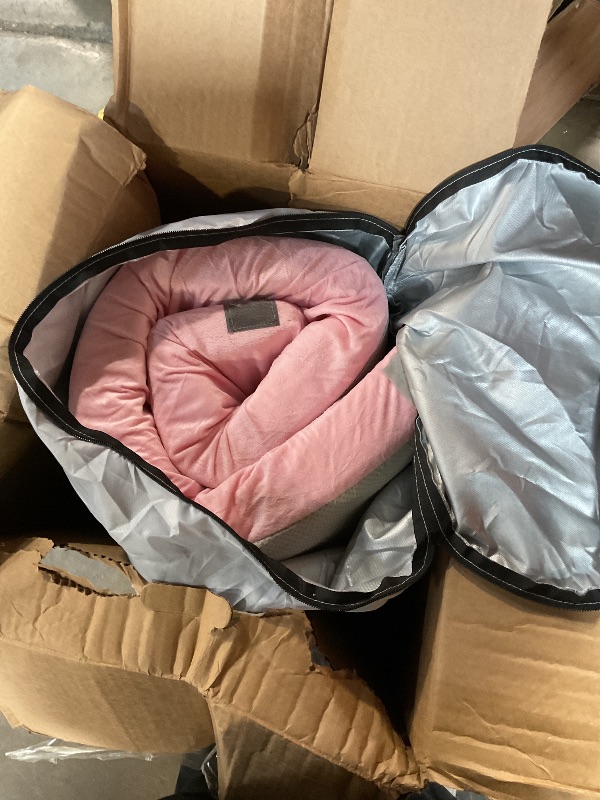 Photo 1 of **Dirty** Gaialoop 3 Inch Memory Foam Camping Mattress, Dual Layer Thick Sleeping Camp Pad for Car Tent Cot, Roll-Up Portable Glamping Floor Bed for Guests Sleepover[Kid: 62 * 23 * 3"] Sakura Pink