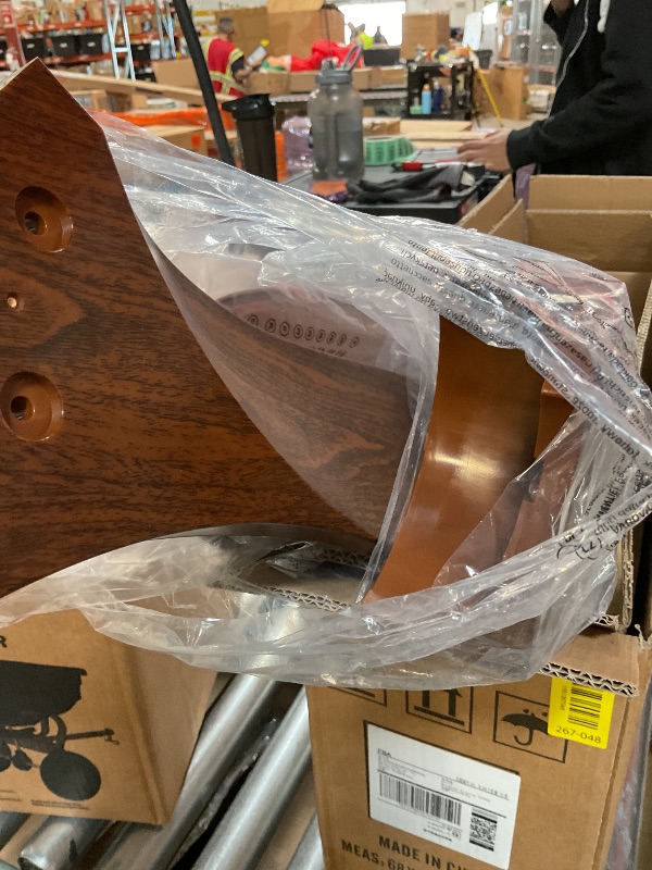 Photo 1 of **MISSING REMOTE ** ghicc 52 Inch Ceiling Fan Without Lights, Walnut Finish | Outdoor Ceiling Fan with Remote, 6-Speed Adjustable Reversible DC Motor for Patio & Living Room