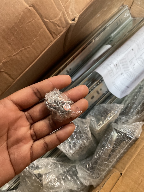 Photo 1 of 22 Inches Drawer Slides - 10 Pairs Soft Close Drawer Slides Heavy Duty Side Mount Ball Bearing Brushed Nickel Drawer Rails with Mounting Brackets, Silver