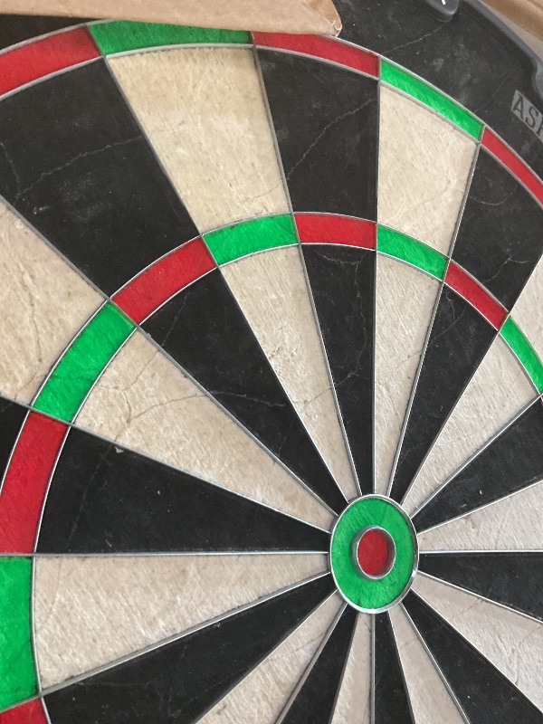 Photo 1 of **WHOLE THING IS CRACKing**Target Darts Aspar Dart Board | Steel Tip Dartboard with Self Recovering Sisal Bristles & Rotational Score Ring | Thin Wire Regulation Competition Size Dart Board Set | Professional Darts Accessories
